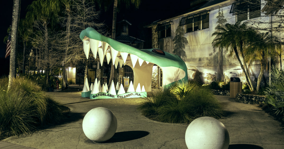 Orlando Outdoor Lighting Gatorland gator - on